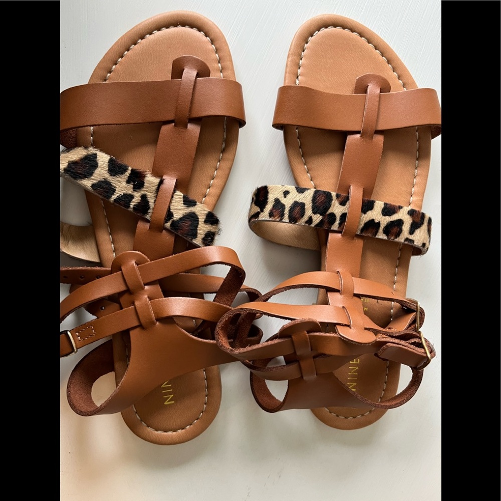 New Nine West leather sandals women’s 6 made in Italy